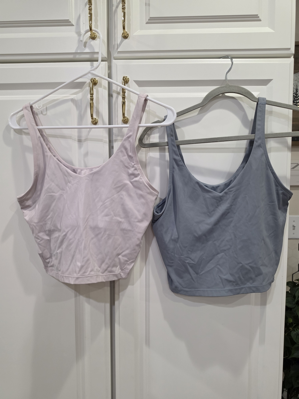 athletica Scoop Tank Bra Pair - Pale Pink & Dusty Blue